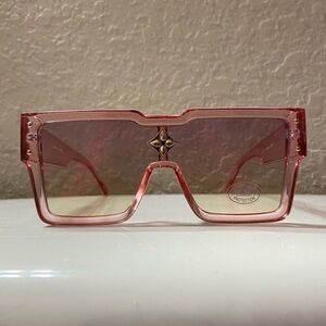 Forever 21 Pink Square Sunglasses with Gold Detail NWOT